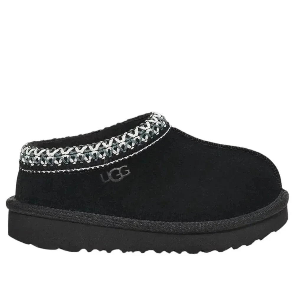 UGG Tasman II 1019066T-BLK Slippers Toddler 9 Black Suede Slip On Shoes RHS9070